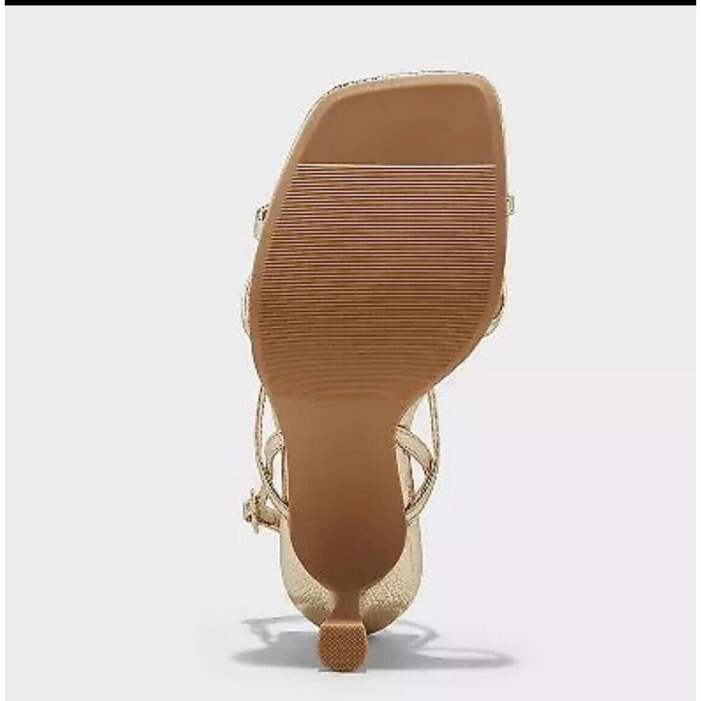A New Day Tamara Strappy Sling Back Heels - Gold Women's 9 NWT - Picture 3 of 4